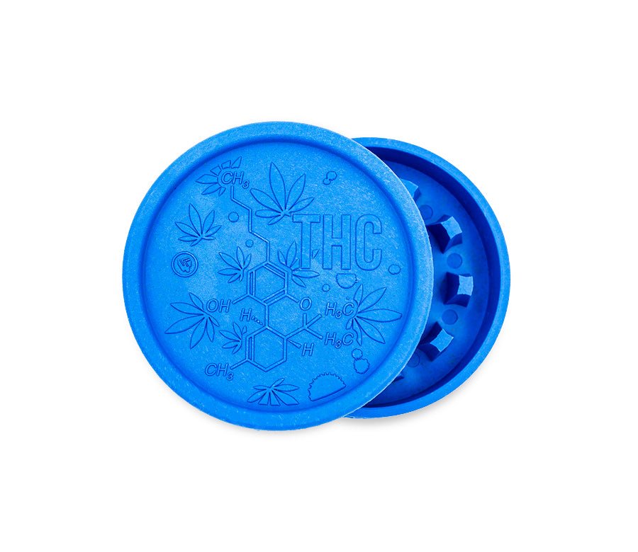 Blauer Hemp Grinder THC Molecule, 55 mm, 2-teilig