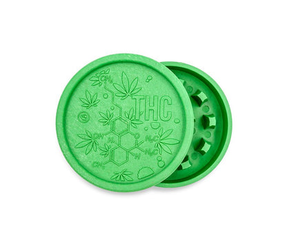 Grüner Hemp Grinder THC Molecule, 55 mm, 2-teilig