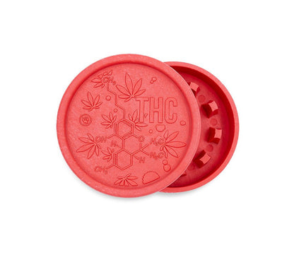 Roter Hemp Grinder THC Molecule, 55 mm, 2-teilig