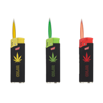 Hemp Leaf Turboflame Feuerzeug mit Hanfblatt, Multicolor