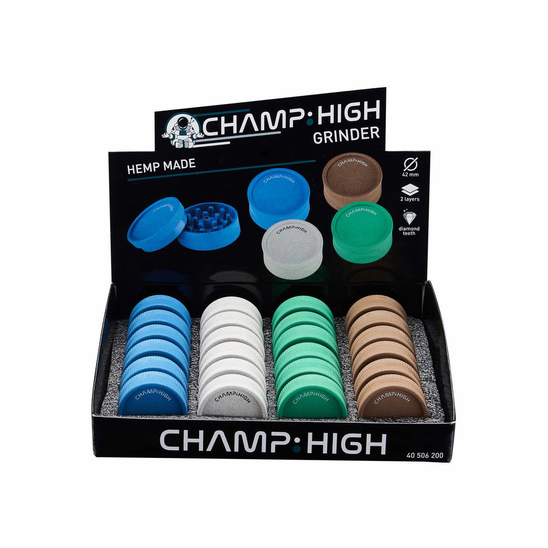 Hemp Plastic Grinder - 42mm - 2 Layers kaufen bei rauchwerk.ch