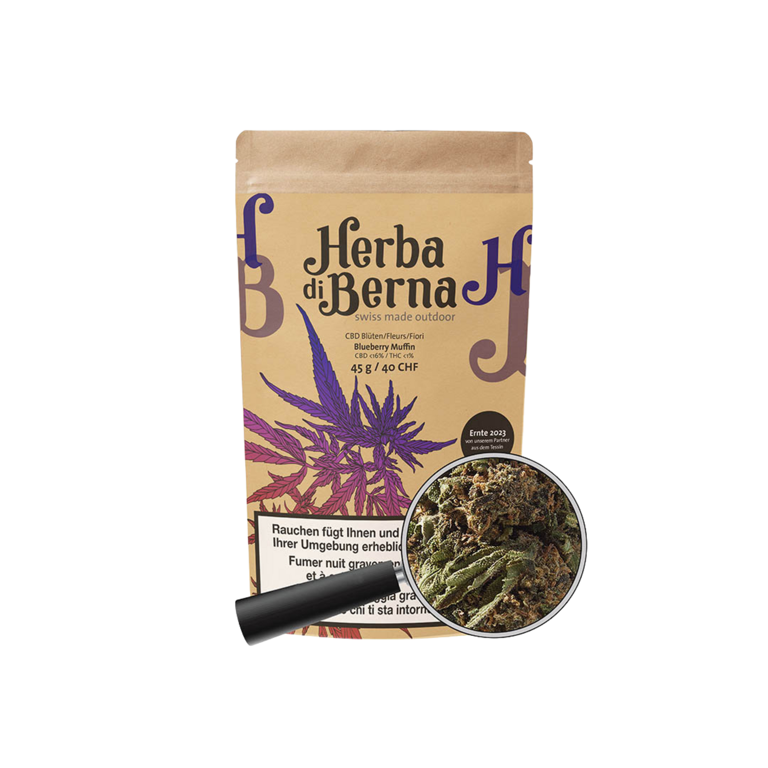 Herba di Berna Blueberry Muffin Outdoor CBD Blüten 45g