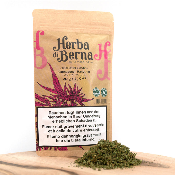 Herba di Berna Cannaqueen Indoor Trim – CBD-Blüten, 20 g, Ansicht 1
