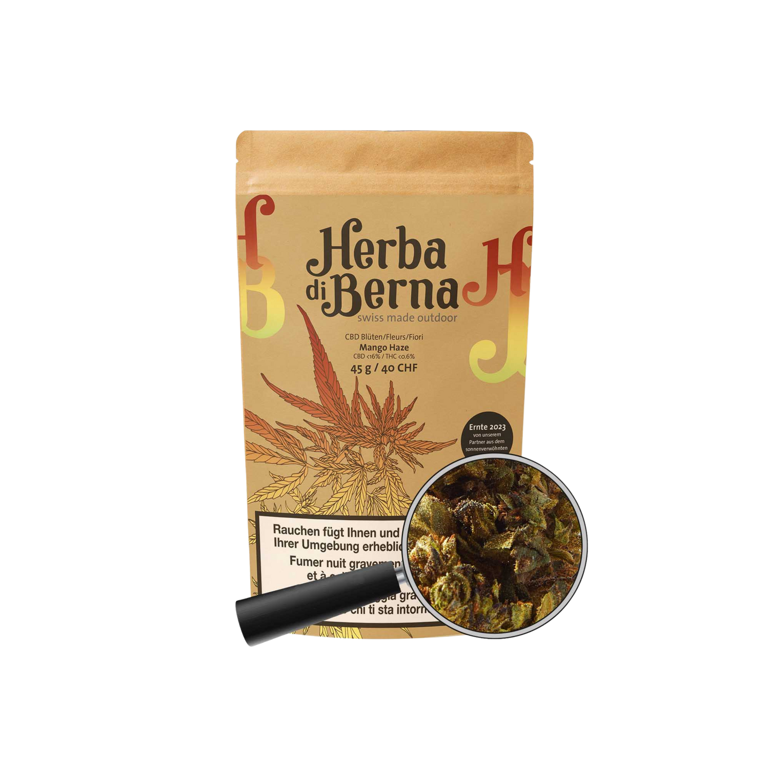 Herba di Berna Mango Haze Outdoor CBD Blüten 45g