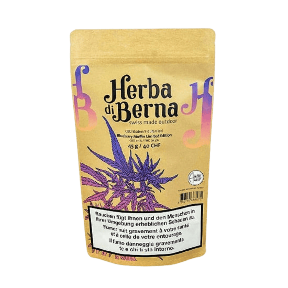 Herba di Berna - Oudoor CBD Blüten - Blueberry Muffin - 45g kaufen bei rauchwerk.ch