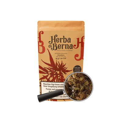Herba di Berna Strawberry Outdoor CBD Blüten 45g