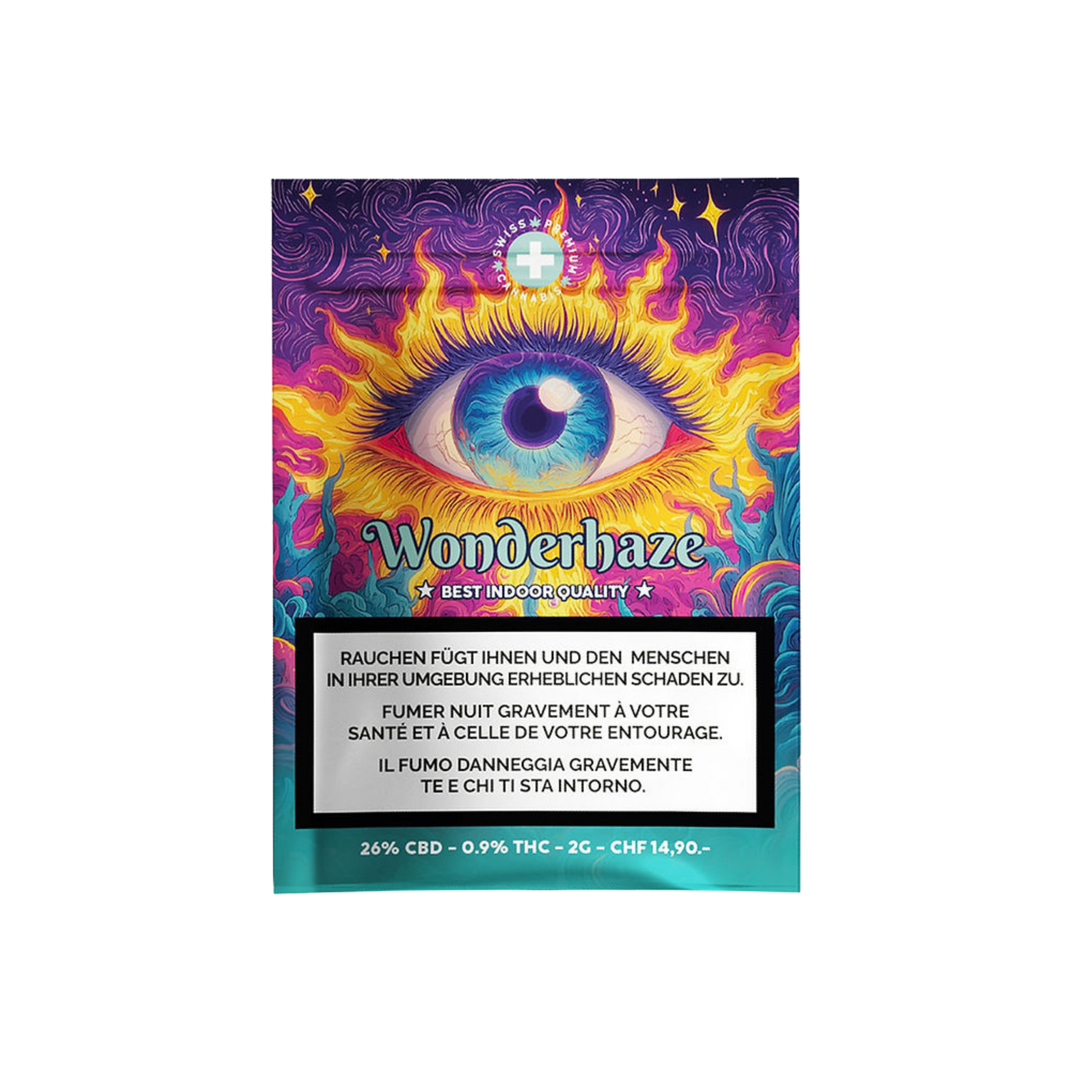 High Level Genetics Wonderhaze Indoor CBD Blüten 2g Packung