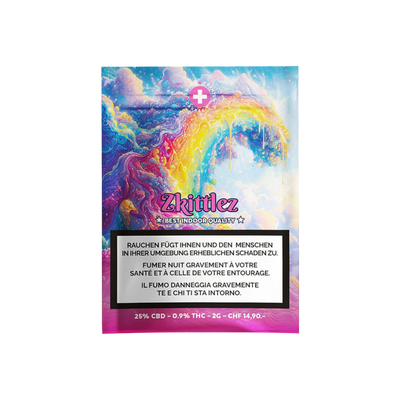 High Level Genetics Zkittlez Indoor CBD Blüten 2g Packung