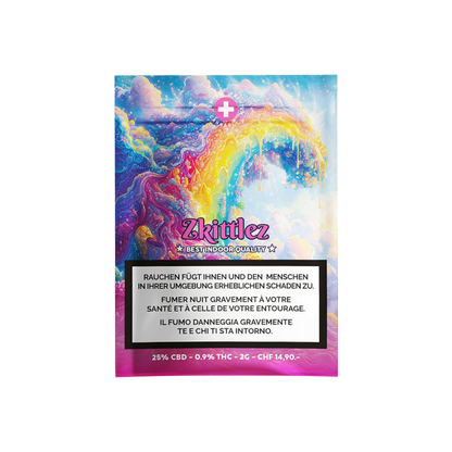 High Level Genetics Zkittlez Indoor CBD Blüten 2g Packung