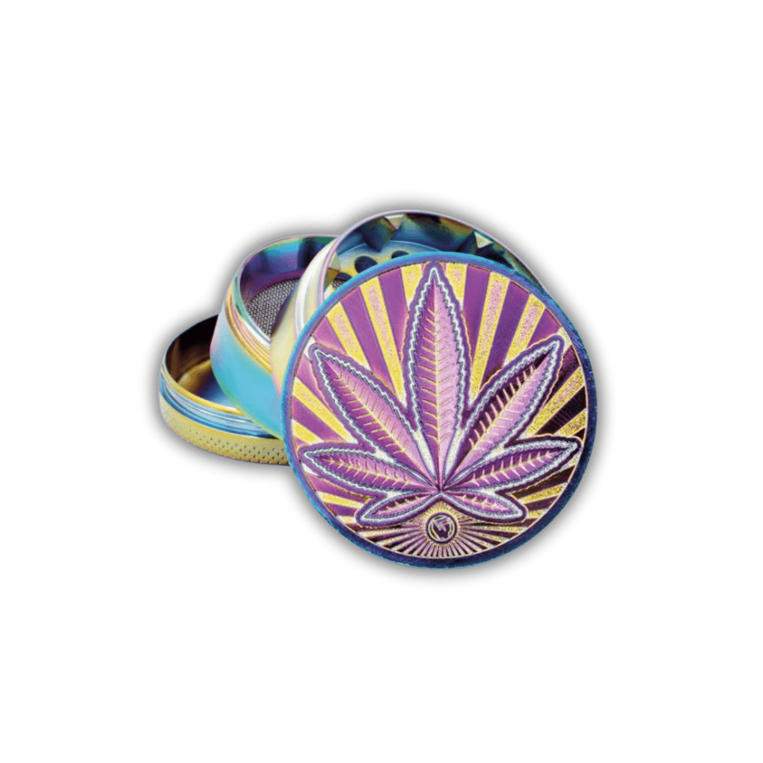 Highlife Metall Grinder 50mm, 4-teilig, Icy Design, Frontansicht