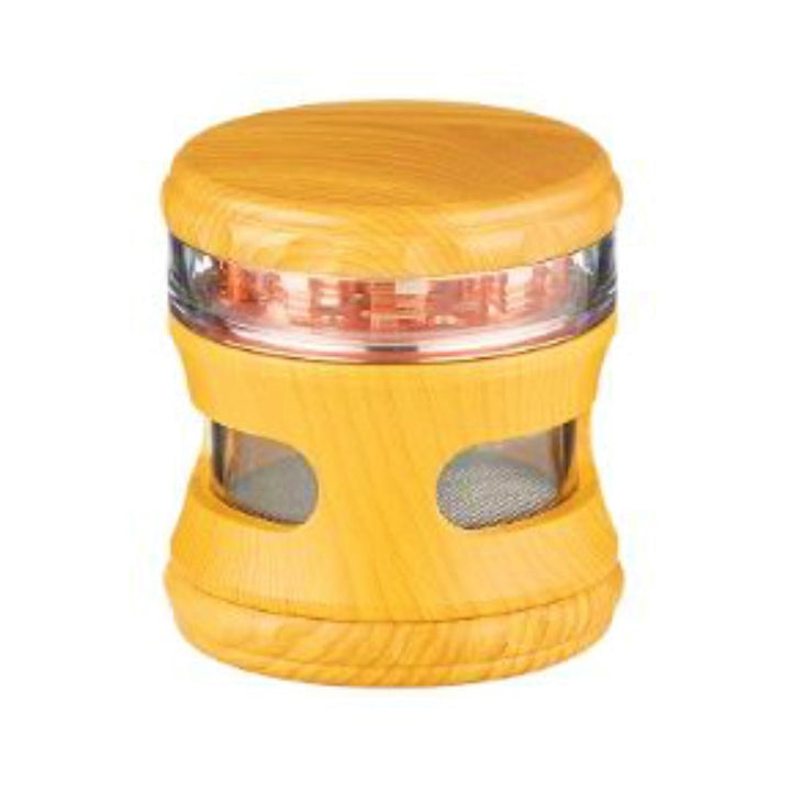 Holz-Grinder mit Sichtfenster, 4-teilig, 60 mm – Mühle für Kräuter und Tabak
