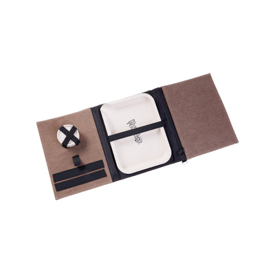 HoneyPuff Set Beige – Tasche mit Grinder und Rolling Tray