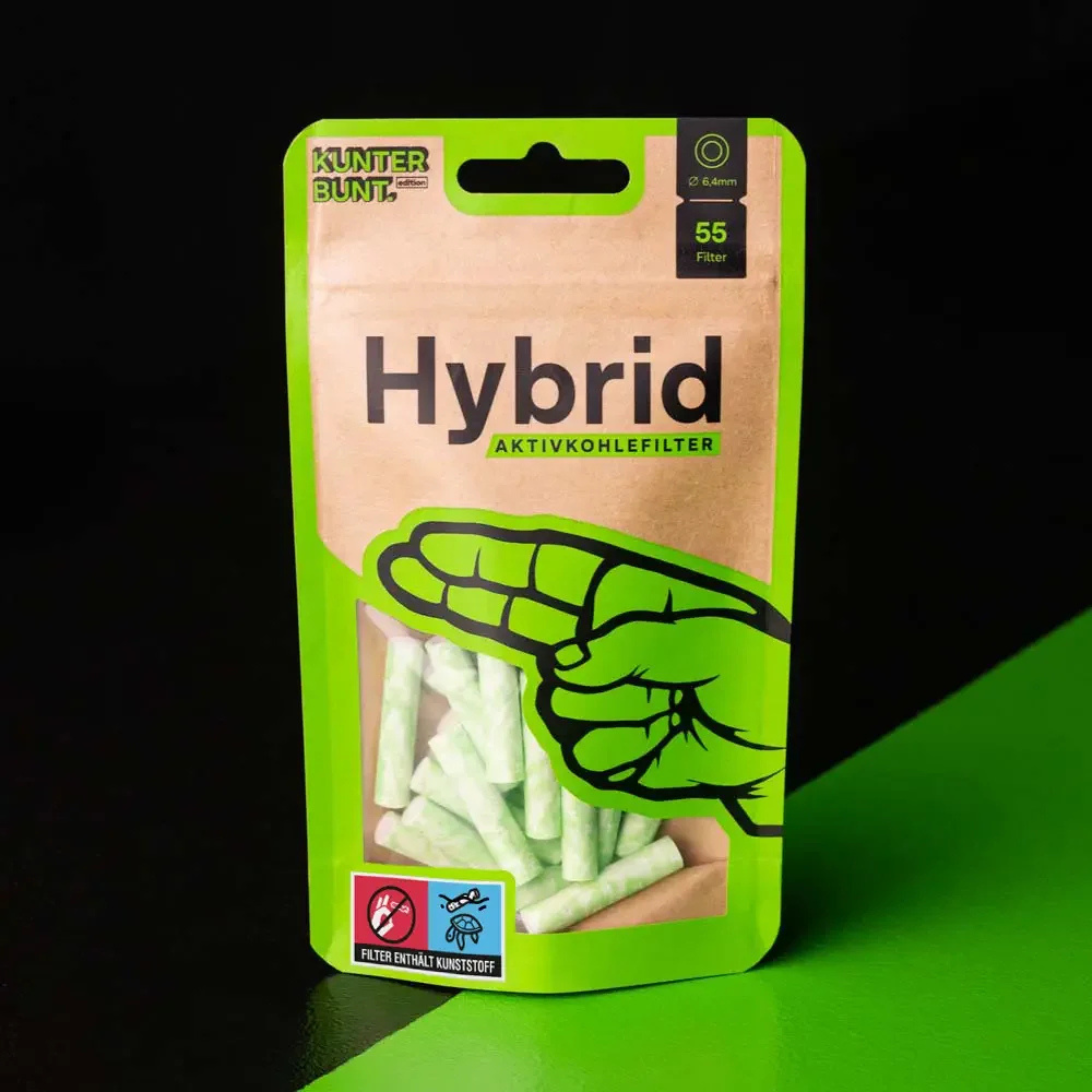 Hybrid Supreme Aktivkohlefilter Grün 55 Stück Ø 6,4 mm