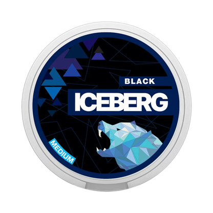 ICEBERG Medium Black Snus Dose 20mg/g Vorderseite