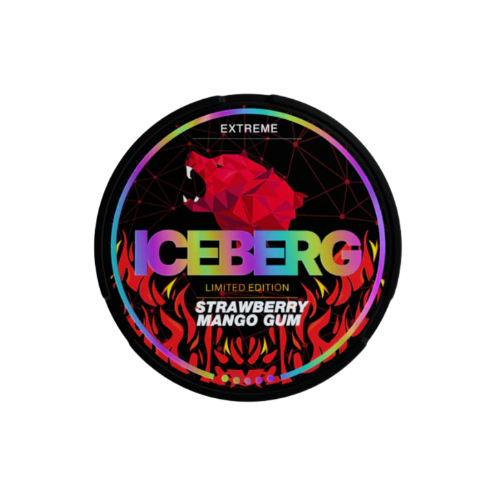 ICEBERG Strong Strawberry Mango Gum Snus Dose Vorderseite