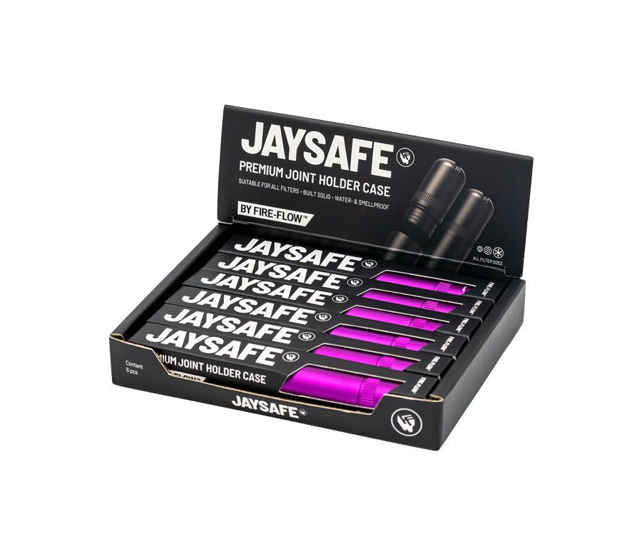 JAYSAFE Jointhülse Rose Onyx, Seitenansicht mit Deckel