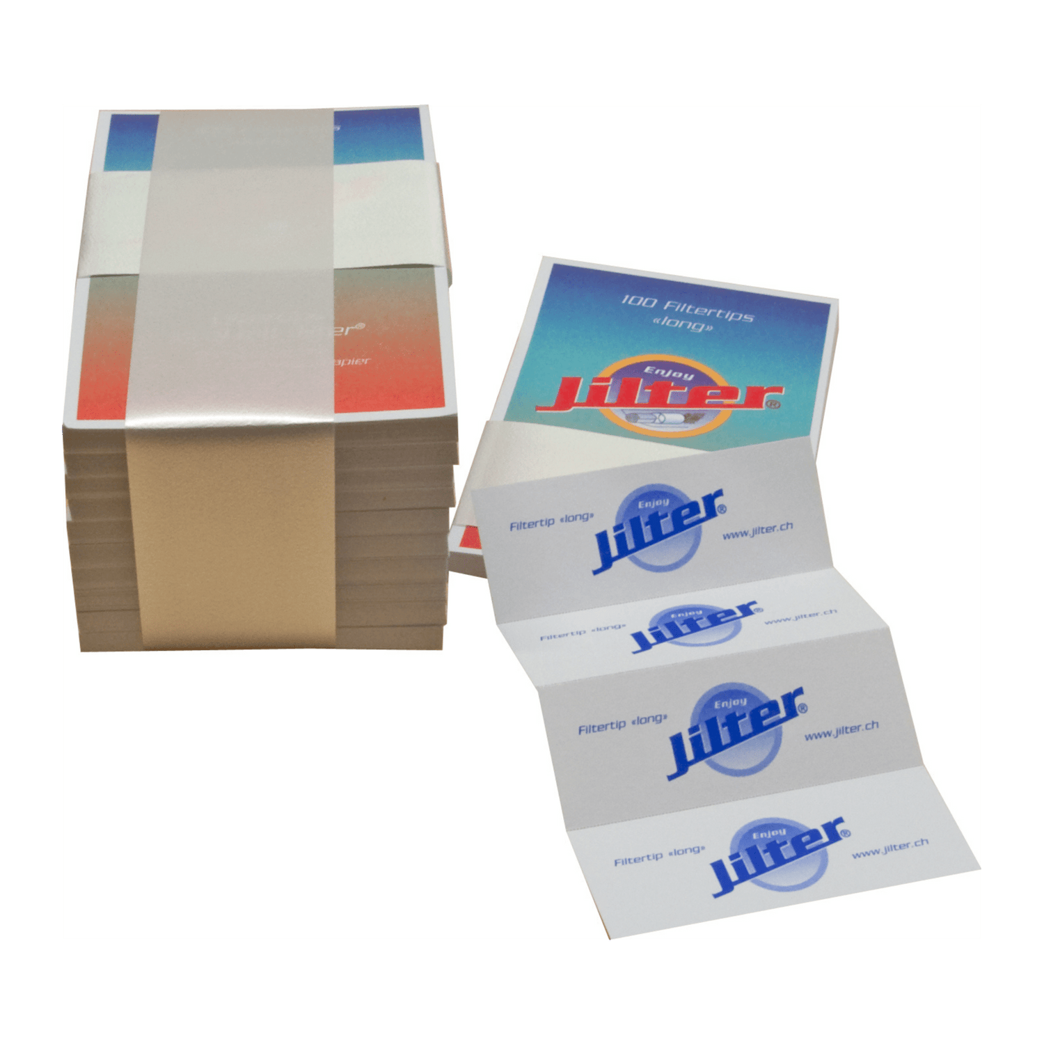 Jilter Filtertips Blau Long 10er Pack im Kreditkartenformat