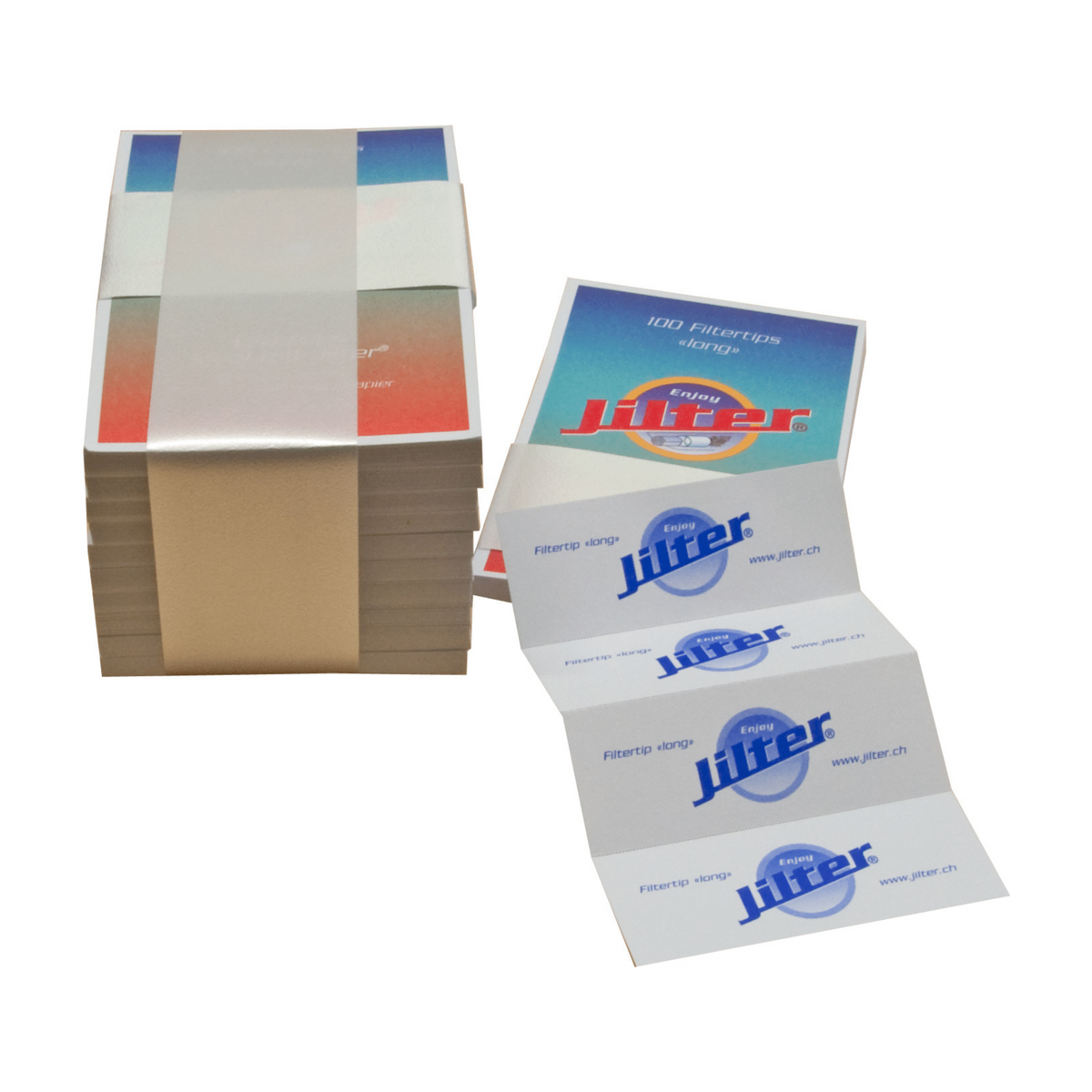 Jilter Filtertips Blau Long 10er Pack im Kreditkartenformat