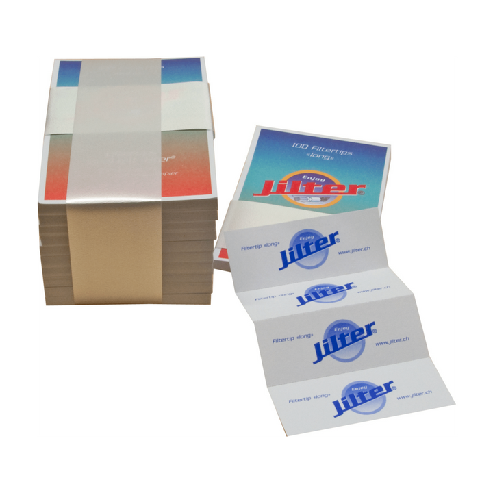 Jilter Filtertips Blau Long 10er Pack im Kreditkartenformat