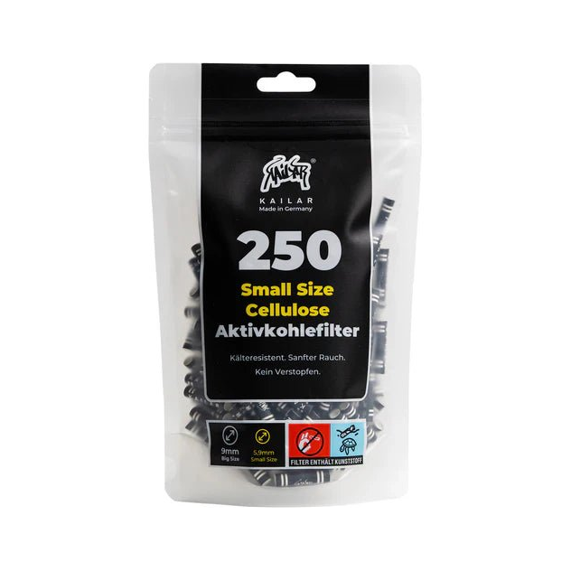 Kailar Slim Aktivkohlefilter Black 250 Stück Ø 5,9 mm