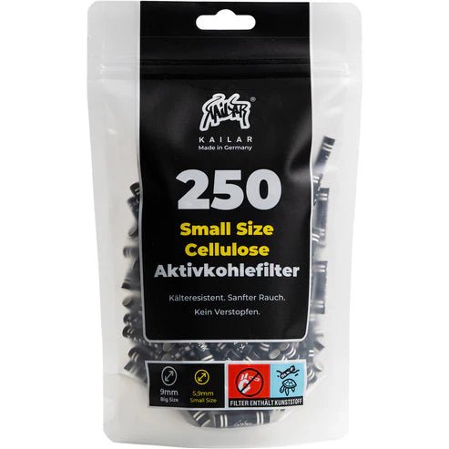 Kailar - 250 Slim Cellulose Aktivkohlefilter - Black kaufen bei rauchwerk.ch