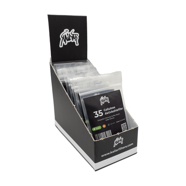 Kailar Slim Aktivkohlefilter Mix Display mit 10 Packungen