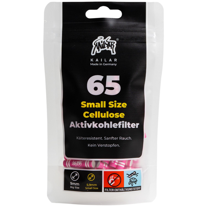 Kailar Slim Aktivkohlefilter Pink 65 Stück Ø 5,9 mm
