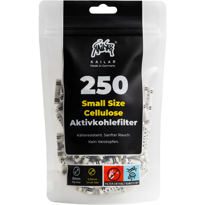 Kailar Slim Aktivkohlefilter White 250 Stück Ø 5,9 mm