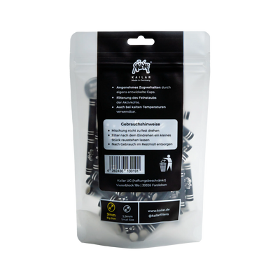 Rückseite der Kailar 9 mm Aktivkohlefilter Black 100er Packung