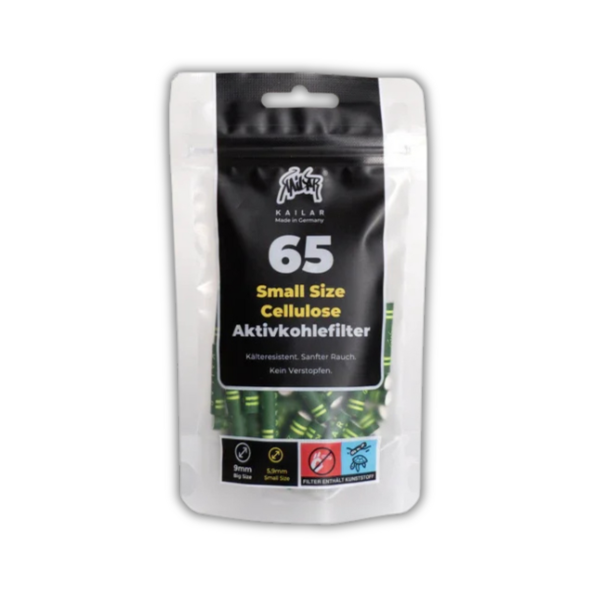 Kailar Slim Cellulose Aktivkohlefilter Green Ø 5,9 mm