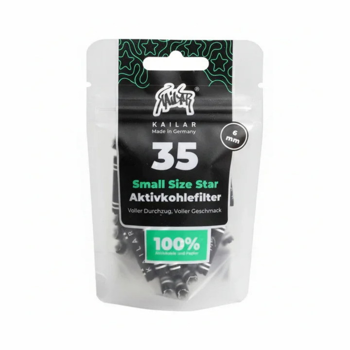 Kailar Small Size Star Papier Aktivkohlefilter 5,9 mm Beutel mit 35 Stück