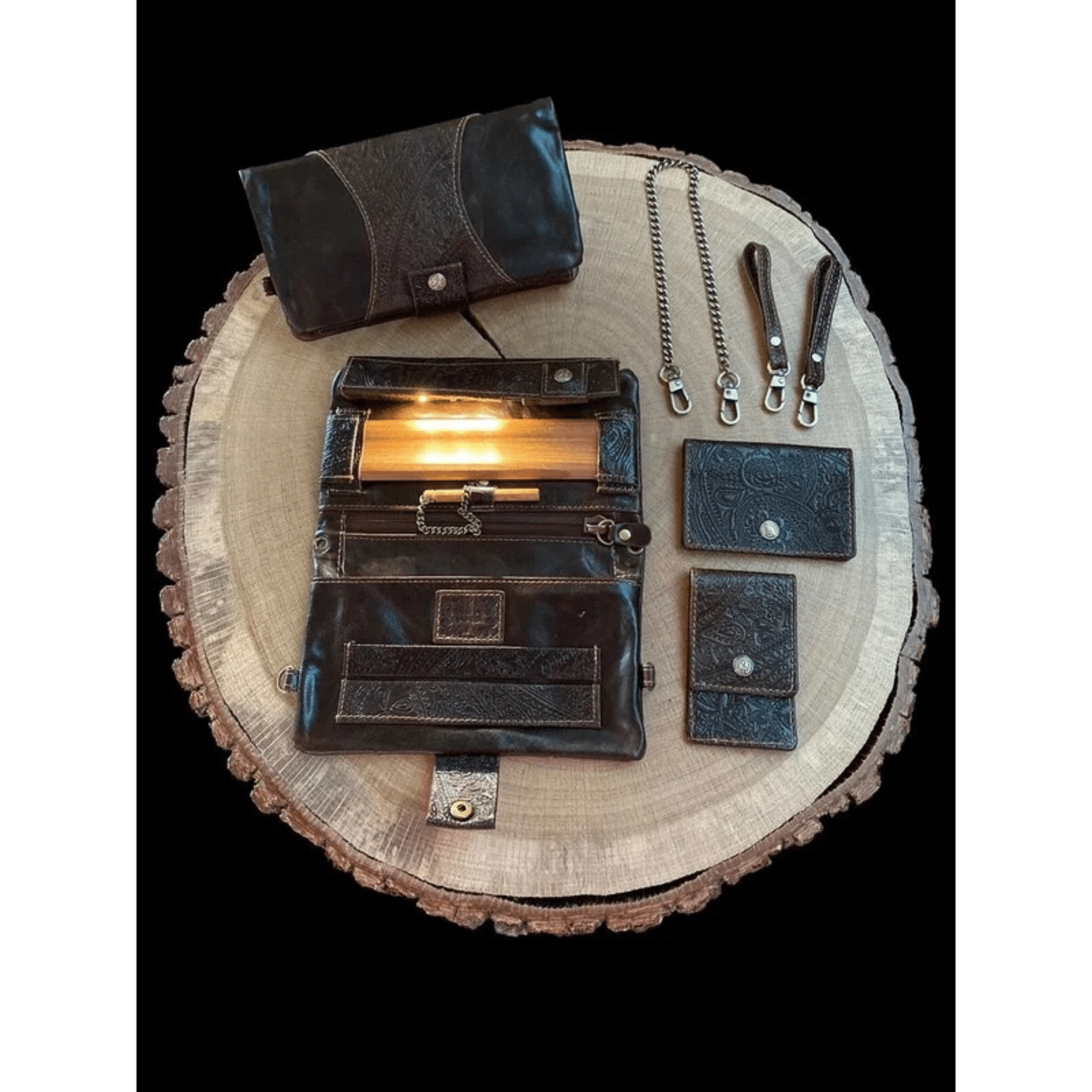 Kavatza Joint Tasche Advanced Small Ethnic Brown aus Leder