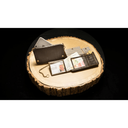 Kavatza Tabak Portemonnaie Small Woven Havana Brown, geschlossen