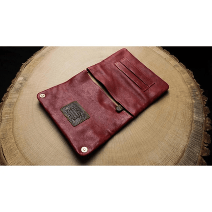 Geöffnete Kavatza Tabaktasche Flamenco mit Innenfächern und Halter