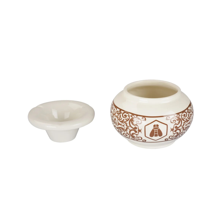 Keramik Aschenbecher Moroccan Cream mit Deckel