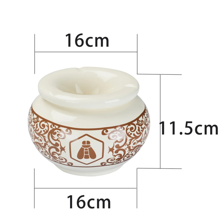 Cremefarbener Moroccan Aschenbecher aus Keramik