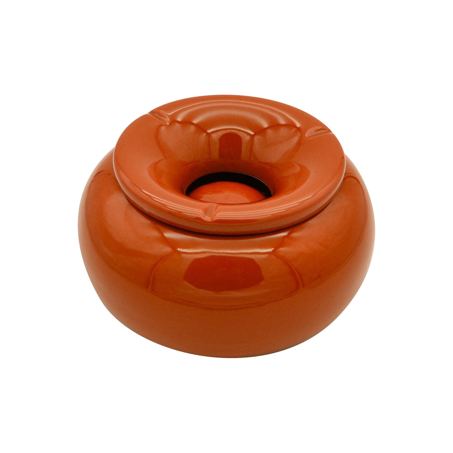 Oranger Keramik Aschenbecher XXL im Moroccan Design