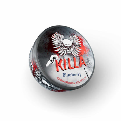 KILLA Blueberry All White Snus Dose schräg aufgenommen