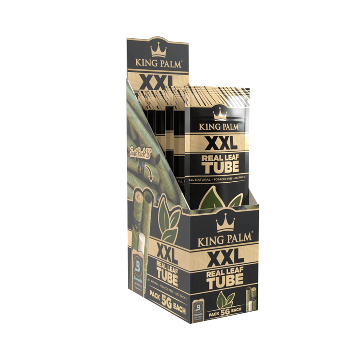 King Palm XXL Real Leaf Tube Display schräg 10 Packungen