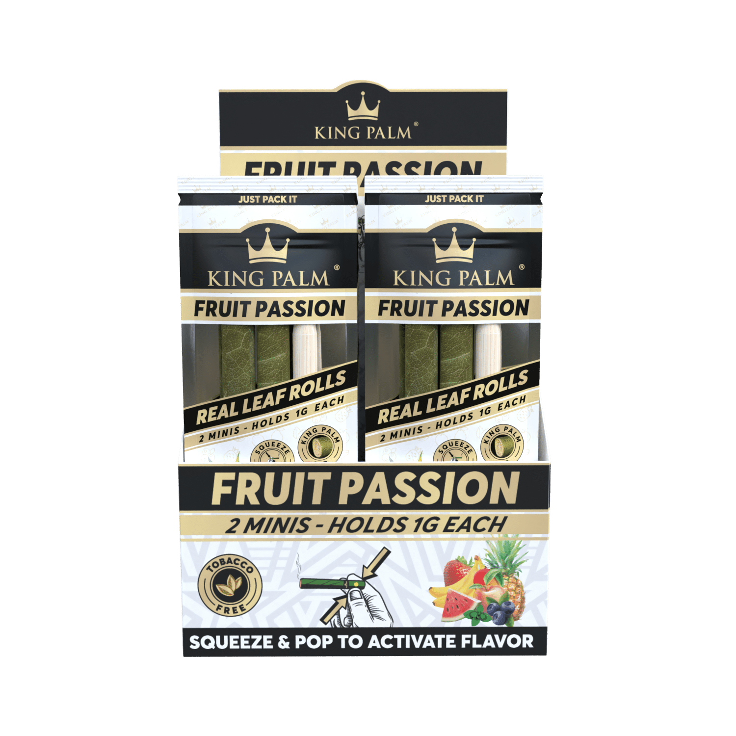 King Palm Mini Fruit Passion Display mit 20 Packungen