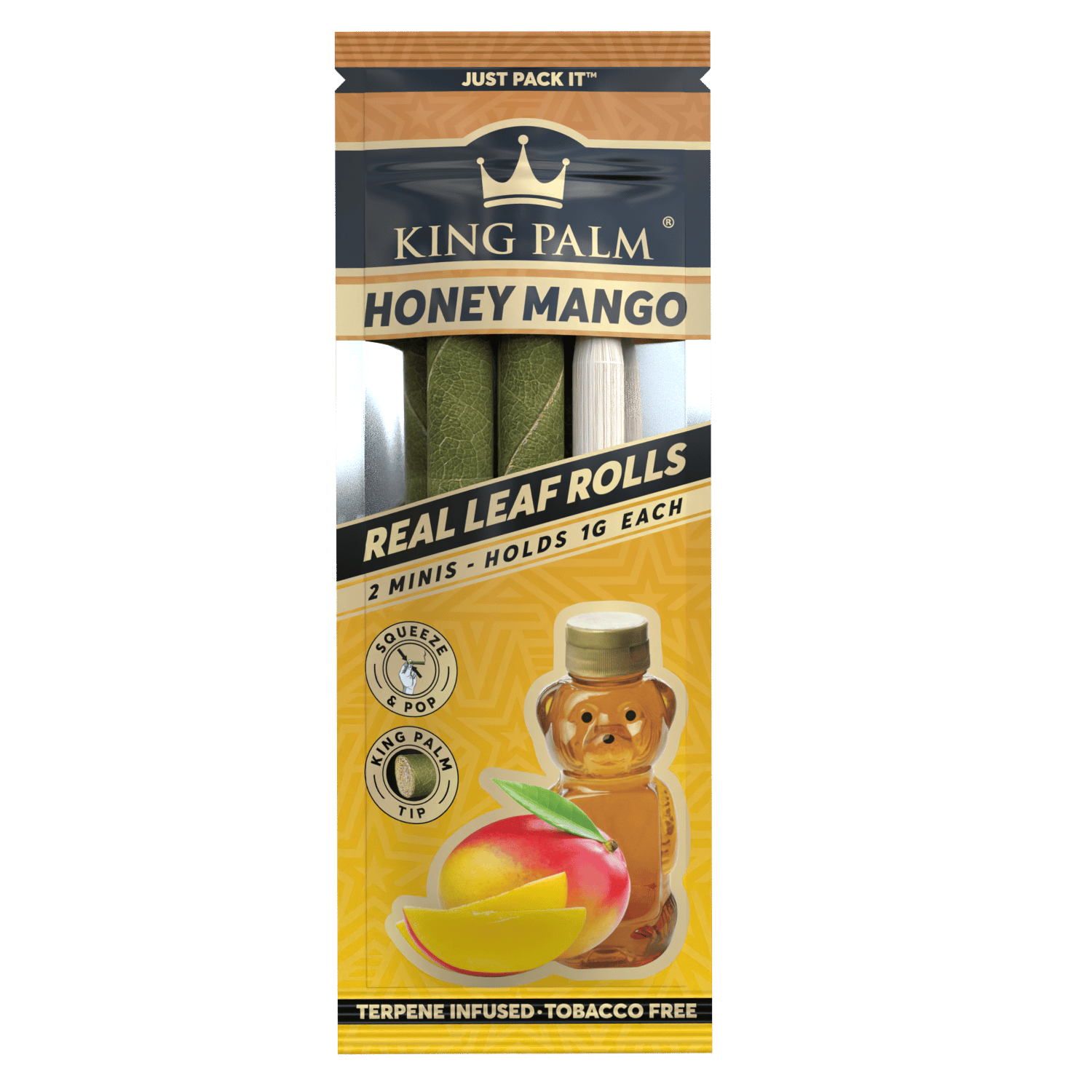 King Palm Mini Honey Mango 2er-Pack Palmblatt Mini Rolls