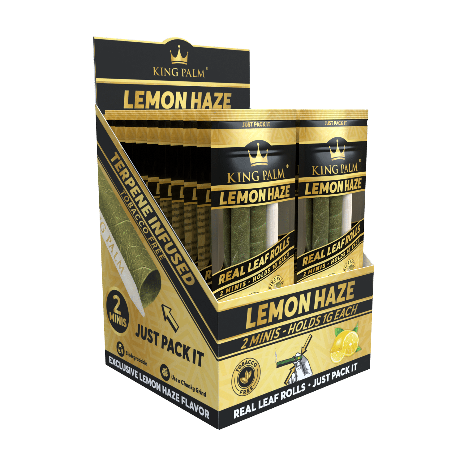 Detailansicht King Palm Mini Roll Lemon Haze mit Tip