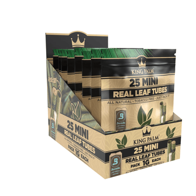 King Palm Mini Natural 25 Real Leaf Tubes Packung schräg