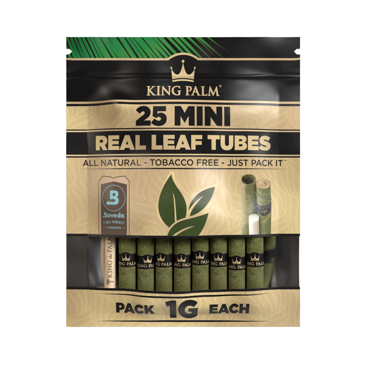 King Palm Mini Natural 25 Real Leaf Tubes Packung