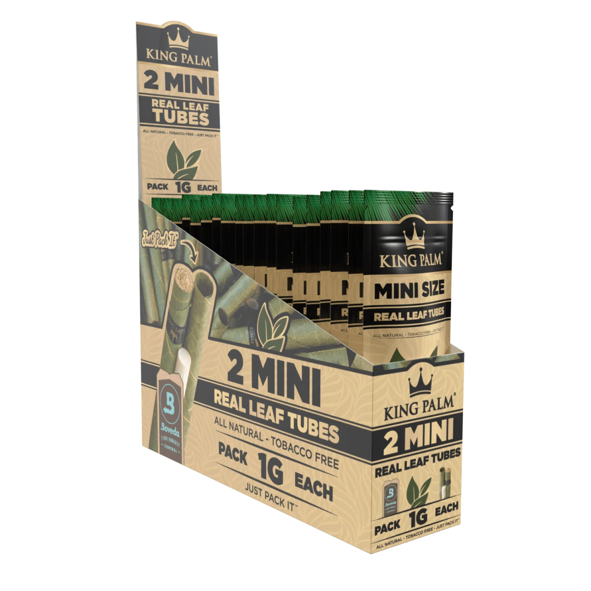 King Palm Mini Natural Display schräg, 20 Packungen