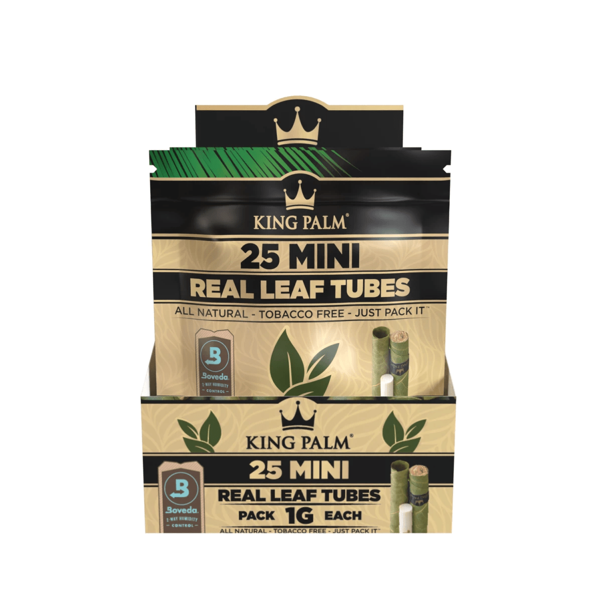 King Palm Mini Natural Display schräg mit 8 Packungen