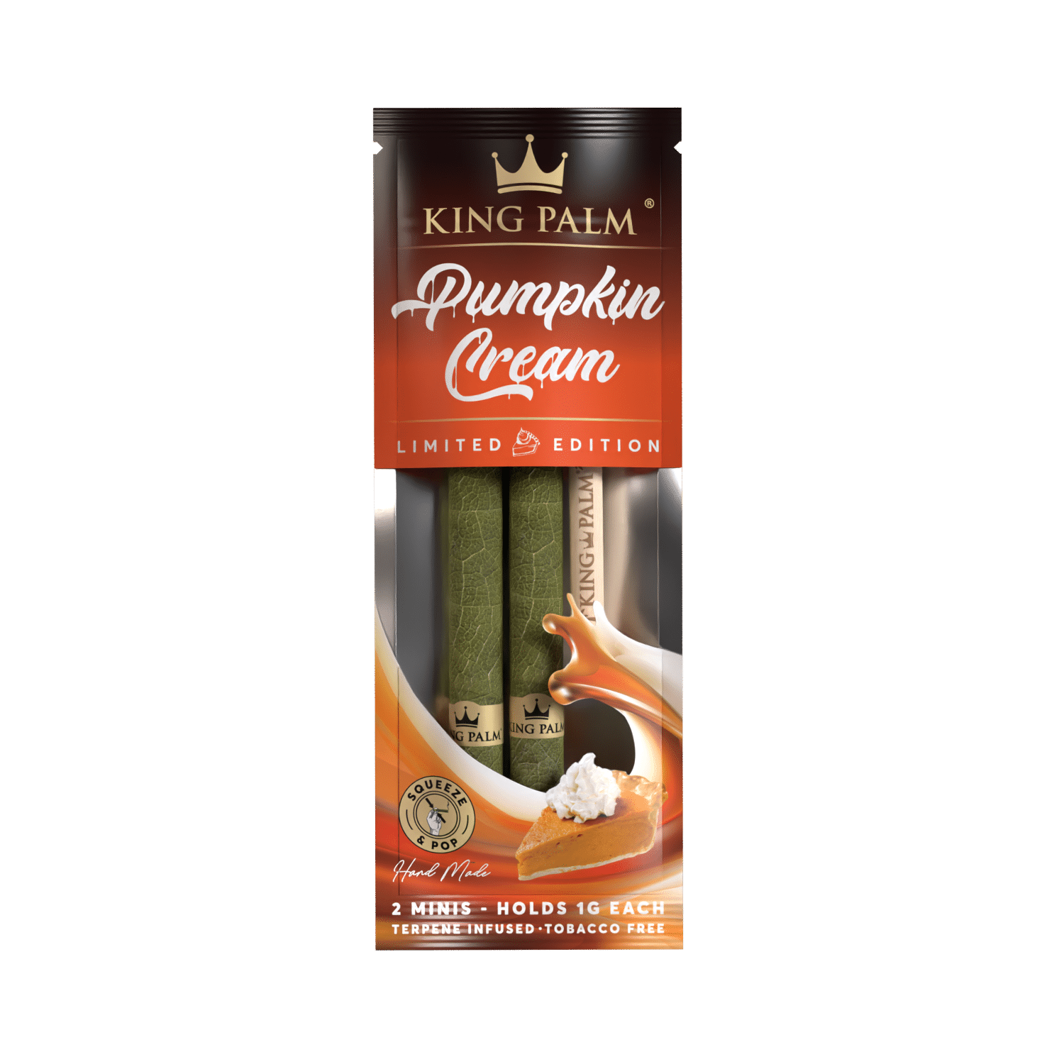 King Palm Mini Pumpkin Cream 2 Mini Rolls Packung