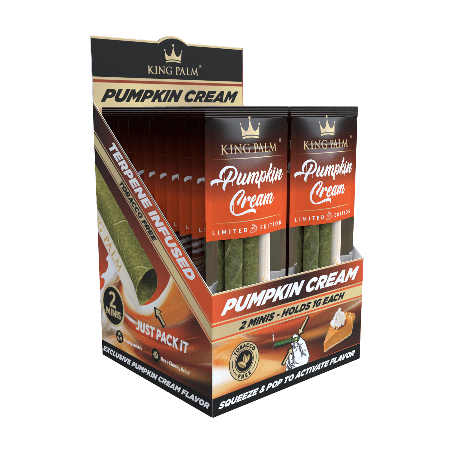 King Palm Mini Pumpkin Cream 2er-Pack schräg aufgenommen