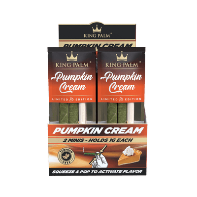 King Palm Mini Pumpkin Cream Display schräg, 20 Packungen