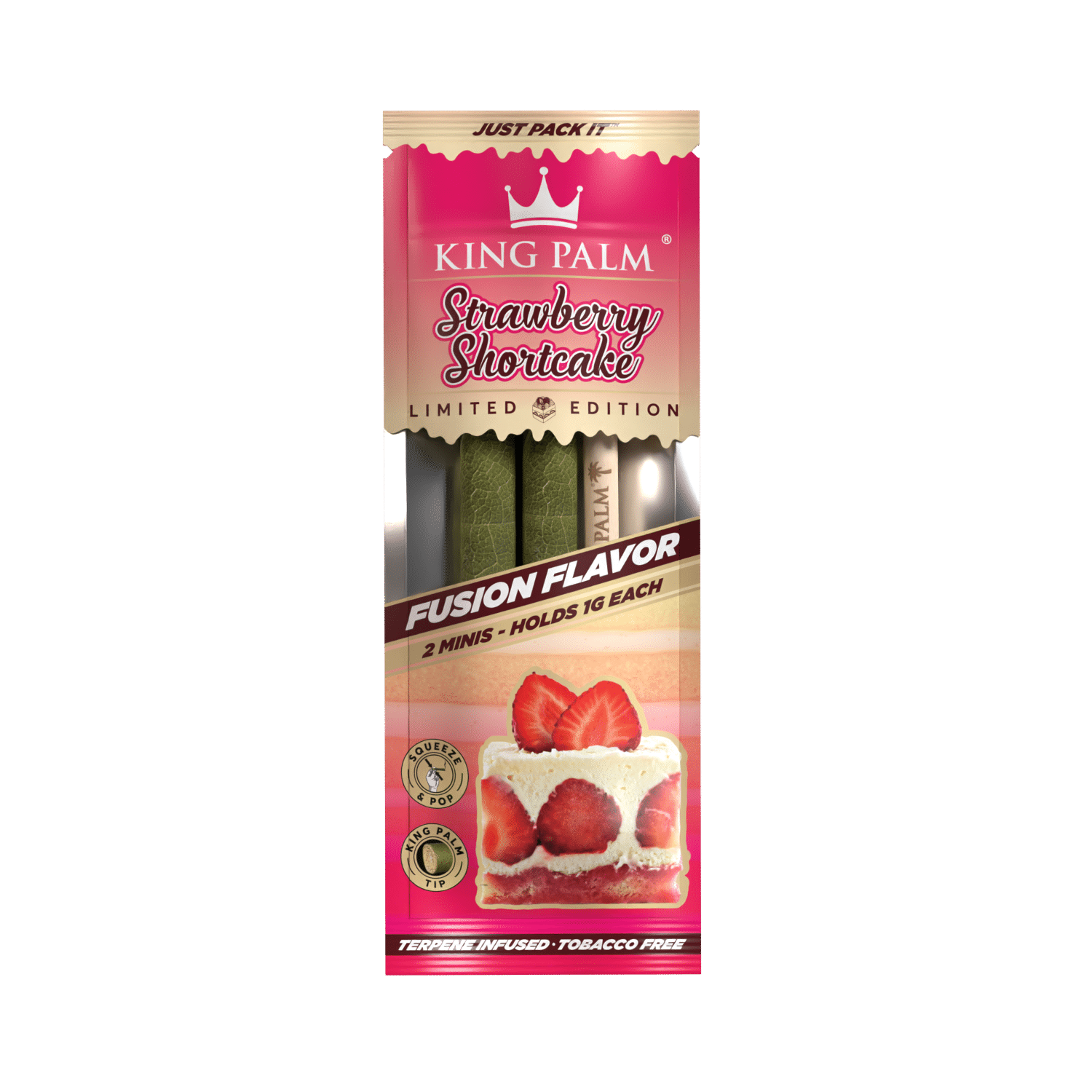 King Palm Mini Strawberry Shortcake 2 Stück Real Leaf Rolls